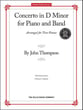 Concerto in D Minor piano sheet music cover